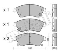 metelligroup 22-0838-0 - Made in Italy - Brake Pads