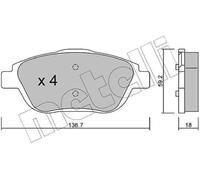 metelligroup 22-0852-0 - Made in Italy - Brake Pads