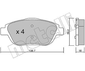 metelligroup 22-0852-0 - Made in Italy - Brake Pads