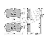 metelligroup 22-0955-0K - Made in Italy - Brake Pads