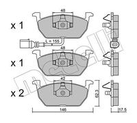 metelligroup 22-1028-0 - Made in Italy - Brake Pads