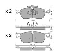 Brake pads 22-1123-0 METELLI for LAND ROVER JAGUAR