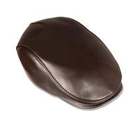 METELLINO Leather Flat Cap for Men Brown - Rain-Resistant, Vintage Style Newsboy Hat, Perfect for Casual and Formal Wear in Winter, Spring, and Fall, Brown, M-L