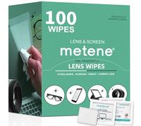 Metene 100 Pack Lens Cleaning Wipes, Pre-Moistened and Individually Wrapped Eyeglass Wipes, Glasses Cleaner for Eyeglasses, Camera Lens, Tablets, Phone, Computer Screen and Other Delicate Surfaces