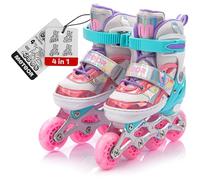 meteor® 4-in-1 Children's Inline Roller Blades Quad Skates Carbon Children's Inline Skates Adjustable Shoe Big Wheels