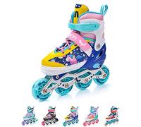 meteor Adjustable Shoe 4-in-1 Kids Skates - Beginner Quad, Inline & Ice Skating Set - Children’s Roller Boots - ABEC 7 - Big Wheels - Skates Carbon 4in1Girls - Kidsroller