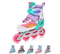 meteor Adjustable Shoe 4-in-1 Kids Skates - Beginner Quad, Inline & Ice Skating Set - Children’s Roller Boots - ABEC 7 - Big Wheels - Skates Carbon 4in1Girls - Kidsroller