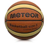 meteor Basketball - Durable Cellular Surface basket ball for Indoor & Outdoor Play - Textured Grip for Control - Ideal for Training, School & Street Basketball - size 6 - brown/cream