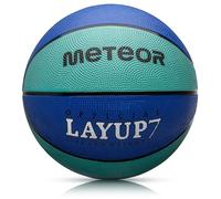 meteor - Basketball for Children, Women & Men - Soft Non-Slip Rubber, Durable Ball for Indoor Training & Matches - Abrasion Resistant, Non-slip Surface - Size 7 (Men) - Colour: Blue