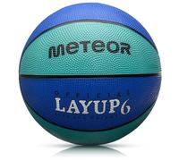 Meteor - Basketball for Children, Women & Men - Soft Non-Slip Rubber, Durable Ball for Indoor Training & Matches - Abrasion Resistant, Non-Slip Surface - Size 6 (Women) - Colour: Blue