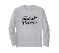 Meteor Classic 1950s British Jet Fighter Plane Flying Long Sleeve T-Shirt
