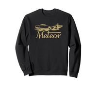 Meteor Classic 1950s British Jet Fighter Plane Flying Sweatshirt