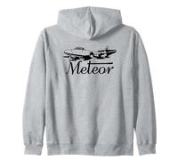 Meteor Classic 1950s British Jet Fighter Plane Flying Zip Hoodie