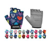 meteor - Cycling Gloves - Bike Accessories - Bicycle - Durable Anti-Slip Fingerless Gloves for Boys and Girls, Soft Padding, Ideal for Kids Bike Cycling - Size: S - Motif : Hearts