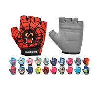 meteor - Cycling Gloves - Bike Accessories - Bicycle - Durable Anti-Slip Fingerless Gloves for Boys and Girls, Soft Padding, Ideal for Kids Bike Cycling - Size: XS - Motif : Spider
