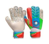 meteor DEFENCE goalkeeper gloves - Goalkeeping gloves Flat Cut with Finger Support, Strong Grip Foam, Breathable Inserts, Wrist Strap for football training - Size 9 - White
