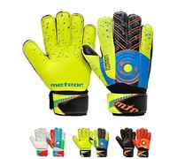 meteor DEFENCE goalkeeper gloves - Goalkeeping gloves Flat Cut with Finger Support, Strong Grip Foam, Breathable Inserts, Wrist Strap for football training - Size 7 - Yellow