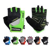 Meteor - Fingerless Cycling Gloves - Padded Breathable MTB Gloves for Bikes, Mountain Bike, Gym, Fitness - Shock-Absorbing Anti-Slip Grip, Lightweight - Men Women Kids - Green - Size XXL
