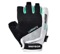 Meteor - Fingerless Cycling Gloves - Padded Breathable MTB Gloves for Bikes, Mountain Bike, Gym, Fitness - Shock-Absorbing Anti-Slip Grip, Lightweight - Men Women Kids - White/Mint - Size M