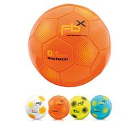meteor - Football for Kids, Women & Men - Soft Non-Slip Rubber Ball for Indoor Training & Outdoor Matches - Durable Moon Ball with Pump Option - Size 4 - Colour: Orange