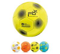 meteor - Football for Kids, Women & Men - Soft Non-Slip Rubber Ball for Indoor Training & Outdoor Matches - Durable Moon Ball with Pump Option - Size 4 - Colour: Neon Yellow