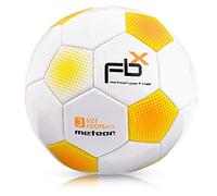 meteor - Football for Kids, Women & Men - Soft Non-Slip Rubber Ball for Indoor Training & Outdoor Matches - Durable Moon Ball with Pump Option - Size 3 - Colour: White