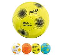 meteor - Football for Kids, Women & Men - Soft Non-Slip Rubber Ball for Indoor Training & Outdoor Matches - Durable Moon Ball with Pump Option - Size 3 - Colour: Neon Yellow