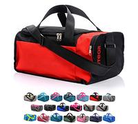 meteor Gym Bag Womens & Mens 20l - Lightweight Sports Holdall with Shoe Compartment & Shoulder Strap - Unisex Travel Duffel - Underseat Cabin Luggage for Weekend or Overnight Trip, Red/Black