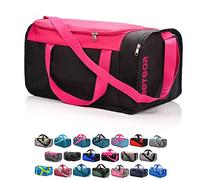meteor Gym Duffel Cabin Holdall Bag - Lightweight Sports Luggage with Shoe Compartment, Shoulder Strap, Underseat Hand Size for Travel Workout Weekend Overnight (Pink, 40L)