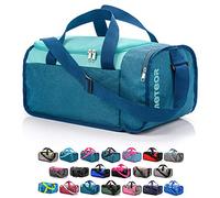 meteor Gym Duffel Cabin Holdall Bag - Lightweight Sports Luggage with Shoe Compartment, Shoulder Strap, Underseat Hand Size for Travel Workout Weekend Overnight (Blue/Mint, 20 L)