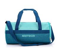 meteor Gym Duffel Cabin Holdall Bag - Lightweight Sports Luggage with Shoe Compartment, Shoulder Strap, Underseat Hand Size for Travel Workout Weekend Overnight (Blue/Mint, 25L)