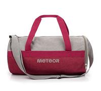 meteor Gym Duffel Cabin Holdall Bag - Lightweight Sports Luggage with Shoe Compartment, Shoulder Strap, Underseat Hand Size for Travel Workout Weekend Overnight (Purple/Grey, 25L)