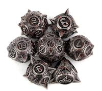 Meteor Hammer DND Metal Dice Set, Dungeons and Dragons Dice Set Suitable for Role-Playing RPG Board Games, Card Games, RPG Board Competitions, Pathfinder, Teaching and MTG