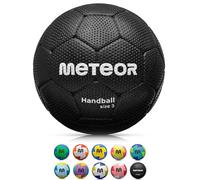 meteor - Handball, Volleyball for Kids, Boys, Girls, Teenagers and Women, Ideal for Small Hands, for Training, Soft Ball with Non-Slip Surface - Outdoor Sport - Size #3 - Colour: Black