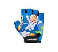 meteor Kids Cycling Gloves - Comfortable & Durable Cycling Gloves for children - Short Finger Design - Shock-Absorbing Foam - Adjustable Strap - Colourful & Breathable - For MTB, BMX, Road or Scooter