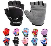 meteor Kids Cycling Gloves - Comfortable & Secure cycling gloves for children - Fingerless Bike Gloves - Shock-Absorbing Padding - Colourful, Breathable, Flexible - For Biking & Scooter Rides