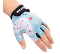 meteor - Kids Cycling Gloves - Fingerless Bike Gloves, Faux-Leather Palm & Foam Padding - Breathable Cycling Accessories - Shock-Absorbing - Alpacas Motif - Size M