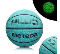 Meteor Layup Basketball - Fluorescent Glow - Ideal for Kids, Youth, Women & Men - Indoor & Outdoor Training Ball - Non-Slip Surface - Size 7 - Colour: Mint