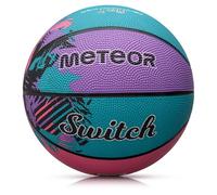 Meteor Layup Basketball - Ideal for Youth, Women & Men - Indoor & Outdoor Training Ball for Kids’ Hands - Abrasion Resistant, Non-Slip Surface - Size 7 - Motif: Switch