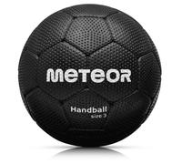 meteor - Handball, Volleyball for Kids, Boys, Girls, Teenagers and Women, Ideal for Small Hands, for Training, Soft Ball with Non-Slip Surface - Outdoor Sport - Size #3 - Colour: Black