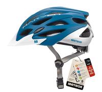 Meteor - MARVEN Cycle Helmet - Lightweight Adjustable Helmet for Men, Women, Kids - MTB, Bike, Scooter, Skateboard & Hoverboard - Breathable with Detachable Visor - Size L - Blue/White