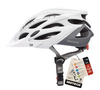 Meteor - Marven Cycle Helmet - Lightweight Adjustable Helmet for Men, Women, Kids - MTB, Bike, Scooter, Skateboard & Hoverboard - Breathable with Detachable Visor - Size M - White/Grey