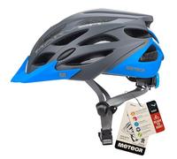 Meteor - MARVEN Cycle Helmet - Lightweight Adjustable Helmet for Men, Women, Kids - MTB, Bike, Scooter, Skateboard & Hoverboard - Breathable with Detachable Visor - Size M - Grey/Blue