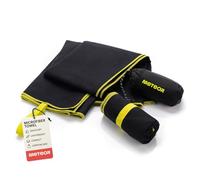 meteor microfibre towel - Lightweight travel towel for gym, swimming, backpacking - Compact & quick-dry gym towels with carry pouch - Travels Ideal for everyday use and trips - 80 x 130 cm - Black