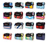 meteor - Picnic Blanket - Camping Essentials - Camping Rug - Outdoor Rug - Beach Blanket - With Handle Strap And Pocket Waterproof - Size: XX-Large - Colour : Multi-colored Stripes 5