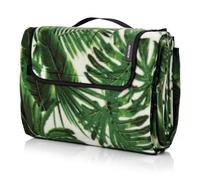 meteor Picnic Blanket Waterproof Extra Large Leaves 175x200 cm - Outdoor Blanket Foldable Beach Mat with Carry Handle - Soft Fleece Camping Rug for Garden, Travel, Park & Festivals - Sandproof