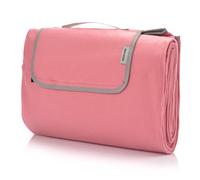 meteor Picnic Blanket Waterproof Extra Large Pink 200x200 cm - Outdoor Blanket Foldable Beach Mat with Carry Handle - Soft Fleece Camping Rug for Garden, Travel, Park & Festivals - Sandproof
