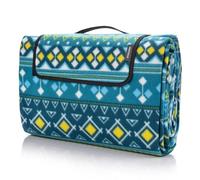 meteor - Picnic Blanket Waterproof - Large Outdoor Rug Foldable Camping Mat with Carry Handle - Sandproof Washable Garden, Beach Blanket - Lightweight Travel Accessory - Rhombuses Motif - 200x200 cm
