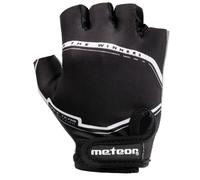 Meteor - Kids Cycling Gloves - Fingerless Bike Gloves, Faux-Leather Palm & Foam Padding - Breathable Cycling Accessories - Shock-Absorbing - Racing Motif - Size JR XS ~6-6,5cm 2.3-2.5inch