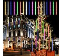 Meteor Shower Falling Rain Lights 50cm 8 Tubes 384 LEDs Cascadable LED Icicle Lights Meteor Shower Rain Lights for Outdoor Wedding Garden Tree Home Decor, Multicolor